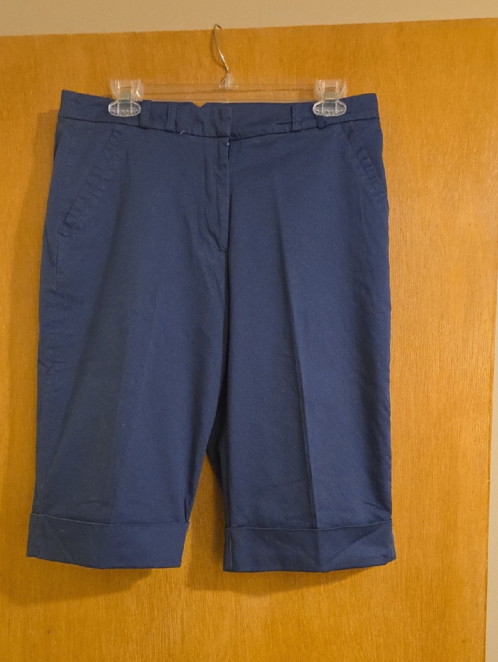 Harve Benard Navy Cuffed Bermuda Shorts